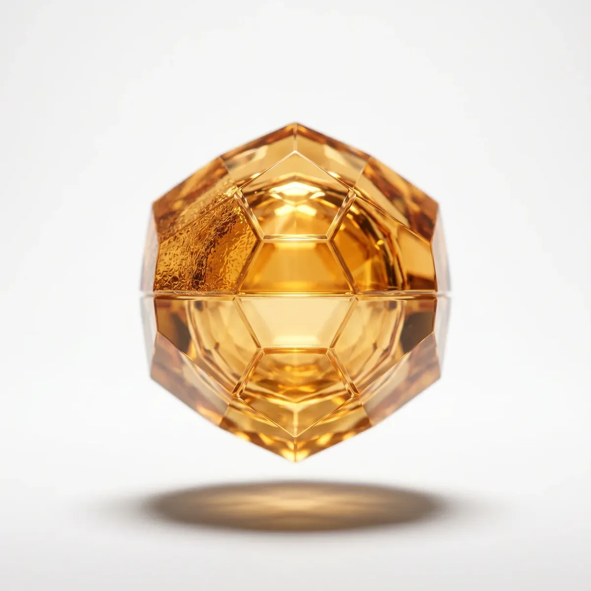 Illustration of an amber mineral crystal